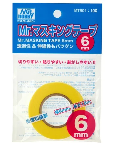 Mr Hobby -Gunze Mr. Masking Tape (6mm) - Mr Hobby - Gunze MT-601