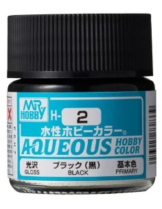 Mr Hobby -Gunze Aqueous Hobby Colors (10 ml) Black - Mr Hobby - Gun...