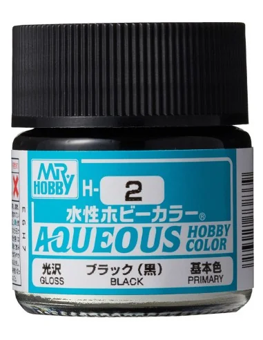 Mr Hobby -Gunze Aqueous Hobby Colors (10 ml) Black - Mr Hobby - Gun...