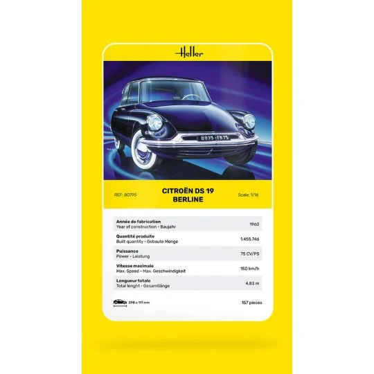 Citroen DS 19, 1/16 - Heller 80795 Citroen DS 19, 1/16 - Heller 80795