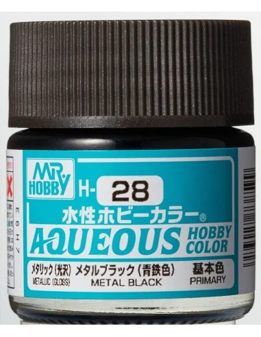 Mr Hobby -Gunze Aqueous Hobby Colors (10 ml) Metal Black - Mr Hobby...