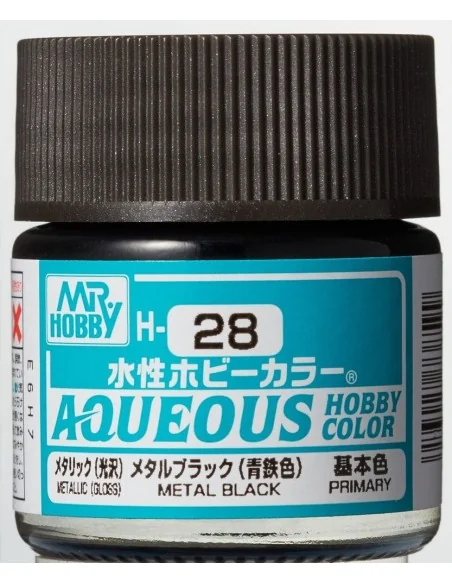 Mr Hobby -Gunze Aqueous Hobby Colors (10 ml) Metal Black - Mr Hobby...