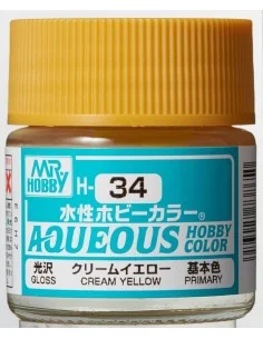 Mr Hobby -Gunze Aqueous Hobby Colors (10 ml) Cream Yellow - Mr Hobb...