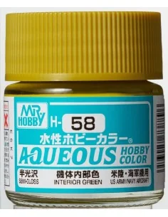 Mr Hobby -Gunze Aqueous Hobby Colors (10 ml) Interior Green - Mr Ho...