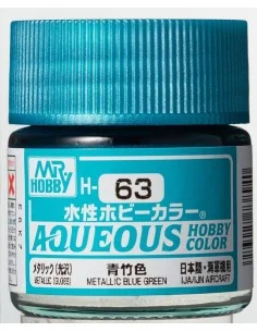 Mr Hobby -Gunze Aqueous Hobby Colors (10 ml) Metallic Blue Green - ...