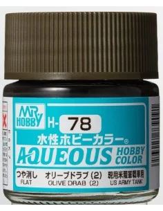 Mr Hobby -Gunze Aqueous Hobby Colors (10 ml) Olive Drab (2) - Mr Ho...