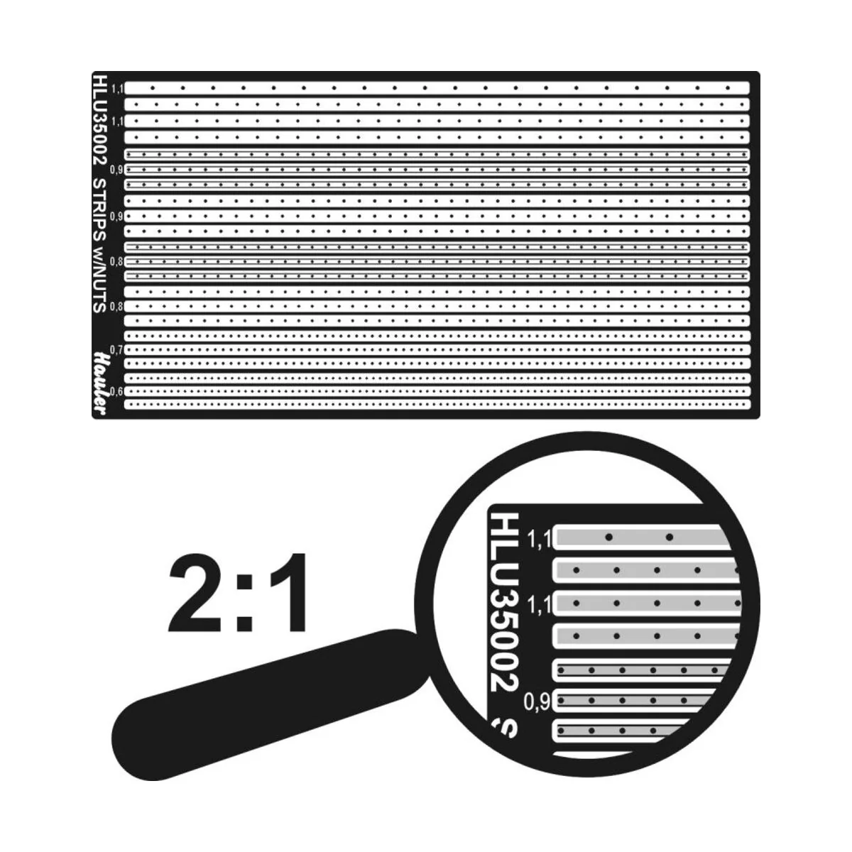 STRIPS w-nuts 0, 6-1, 1mm, 1/35 - Hauler HLU35002