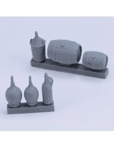 Wicker Bottles and small barrels, 1/16 - Royal Model RM954