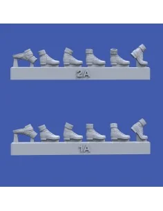 German DAK boots-assorted positions-WWII, 1/35 - Royal Model RM995