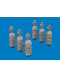 WWII USAAF oxygen cylinder A-6 PRINT, 1/72 - Eduard Accessories 672396