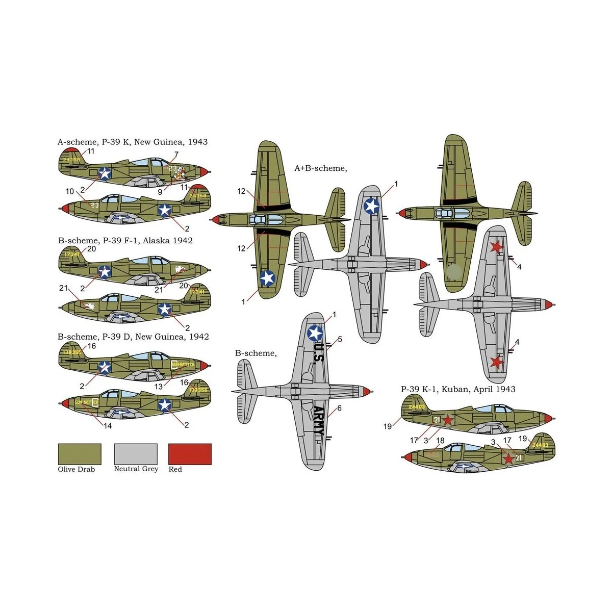 P-39 D-F-K Airacobra, 1/144 - Brengun BRP144011