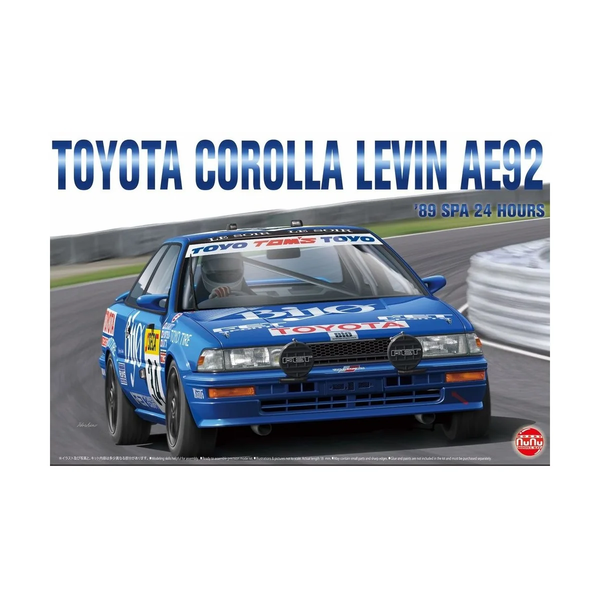 Toyota Corolla Levin AE92 '89 SPA 24 Hours, 1/24 - NUNU-BEEMAX PN24016 Toyota Corolla Levin AE92 '89 SPA 24 Hours, 1/24 - NUNU-BEEMAX PN24016