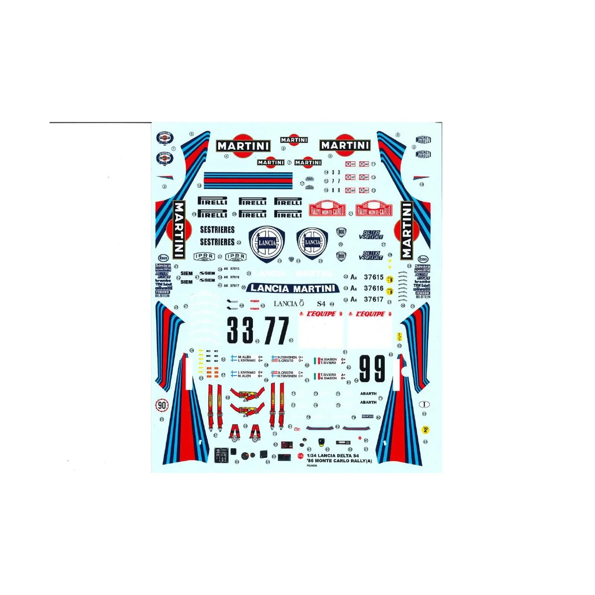 Lancia Delta S4 Martini '86 Monte Carlo, 1/24 - NUNU-BEEMAX PN24030 Lancia Delta S4 Martini '86 Monte Carlo, 1/24 - NUNU-BEEMAX PN24030