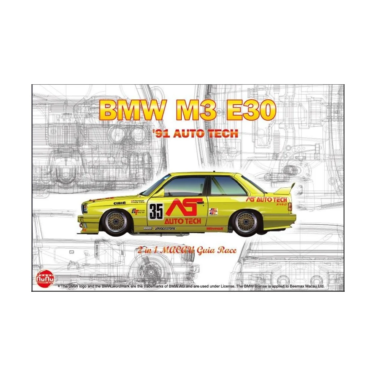 BMW M3 E30 Gr.A 91 AUTO TECH, 1/24 - NUNU-BEEMAX PN24014 BMW M3 E30 Gr.A 91 AUTO TECH, 1/24 - NUNU-BEEMAX PN24014