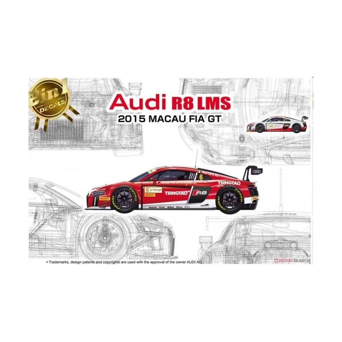 Audi R8 LMS Macau FIA GT 2015, 1/24 - NUNU-BEEMAX PN24024 Audi R8 LMS Macau FIA GT 2015, 1/24 - NUNU-BEEMAX PN24024