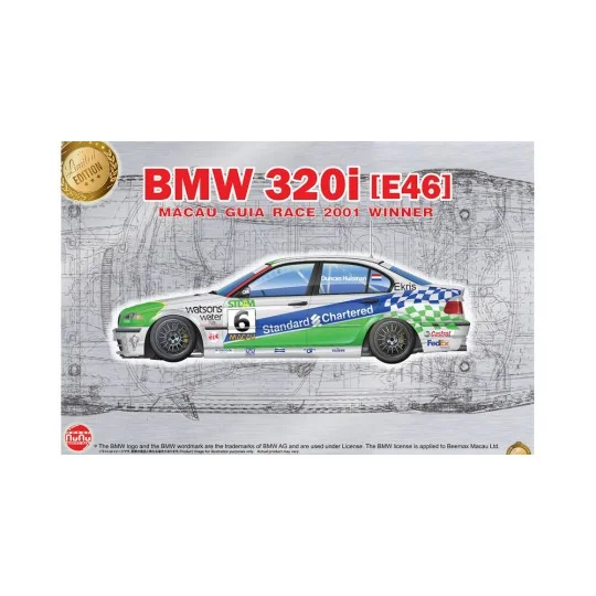 BMW 320i E46 Touring Macau 2001 Winner, 1/24 - NUNU-BEEMAX PN24041 BMW 320i E46 Touring Macau 2001 Winner, 1/24 - NUNU-BEEMAX PN24041