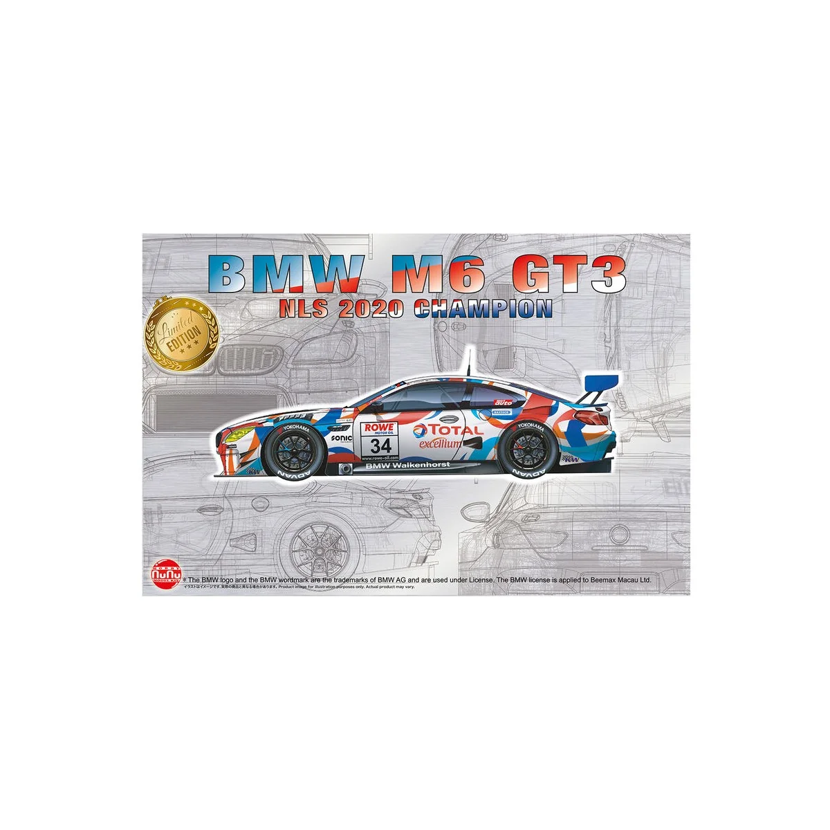 BMW M6 Gt3 2020 NLS winner, 1/24 - NUNU-BEEMAX PN24042 BMW M6 Gt3 2020 NLS winner, 1/24 - NUNU-BEEMAX PN24042