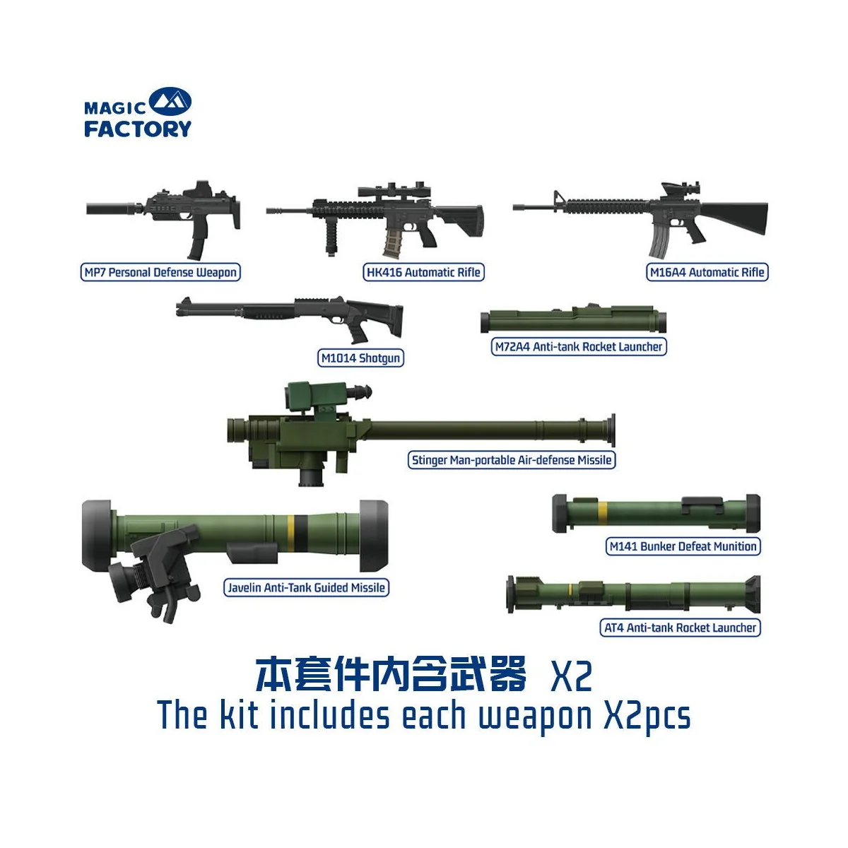 NATO Individual Weapon Set A(A kit incl.2 pcs of each weapon - Magi...