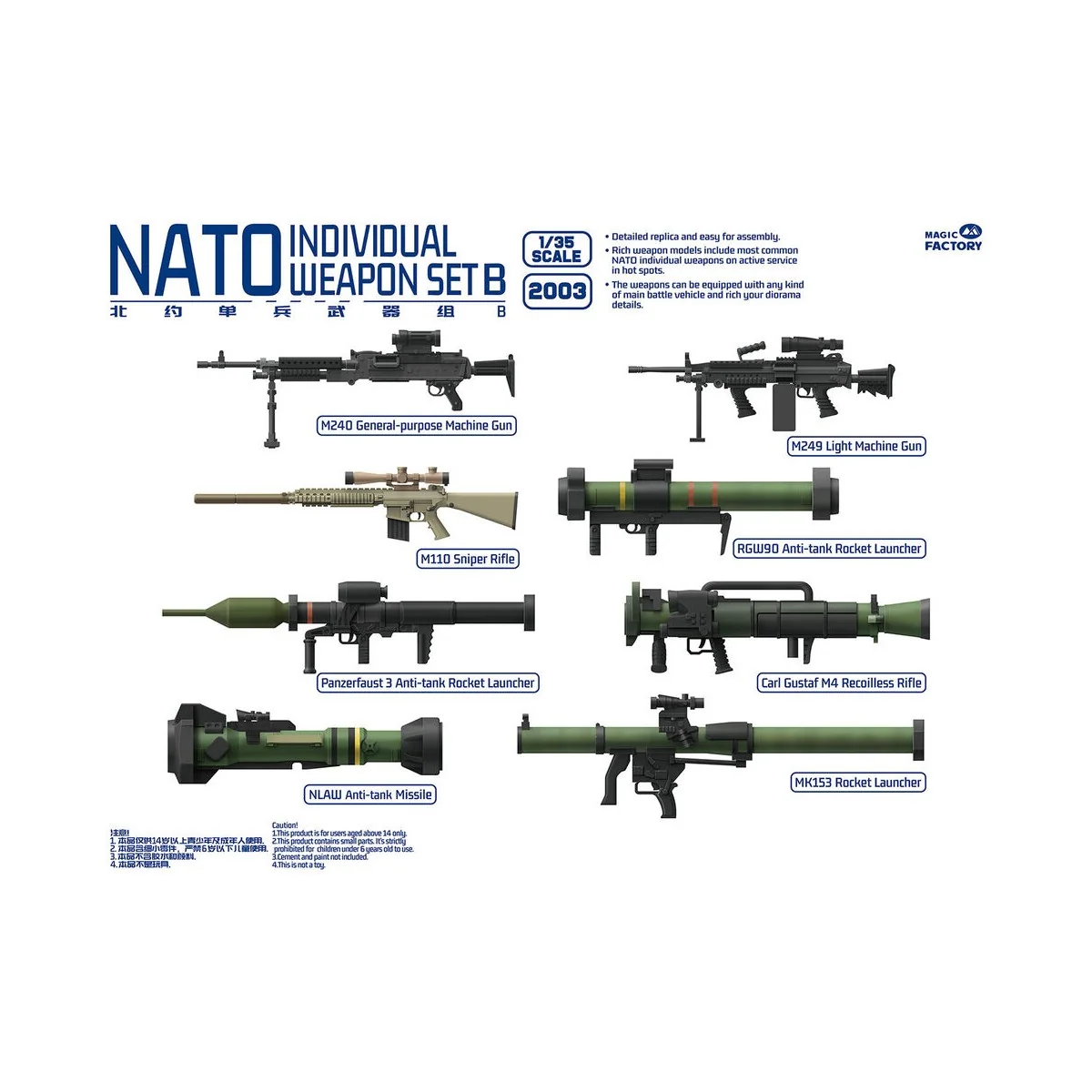 NATO Individual Weapon Set B(A kit incl.2pcs of each weapon, 1/35 -...