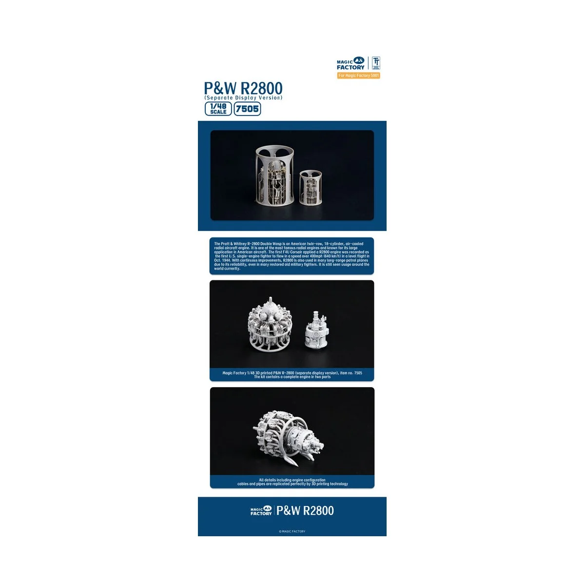 1/48 P&W R2800 Engine Separate Display Version Set 1, 1/48 - Magic ...