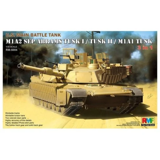 M1A2 SEP Abrams Tusk I/Tusk II/M1A1 Tusk, 1/35 - Rye Field Model 5004 M1A2 SEP Abrams Tusk I/Tusk II/M1A1 Tusk, 1/35 - Rye Field Model 5004
