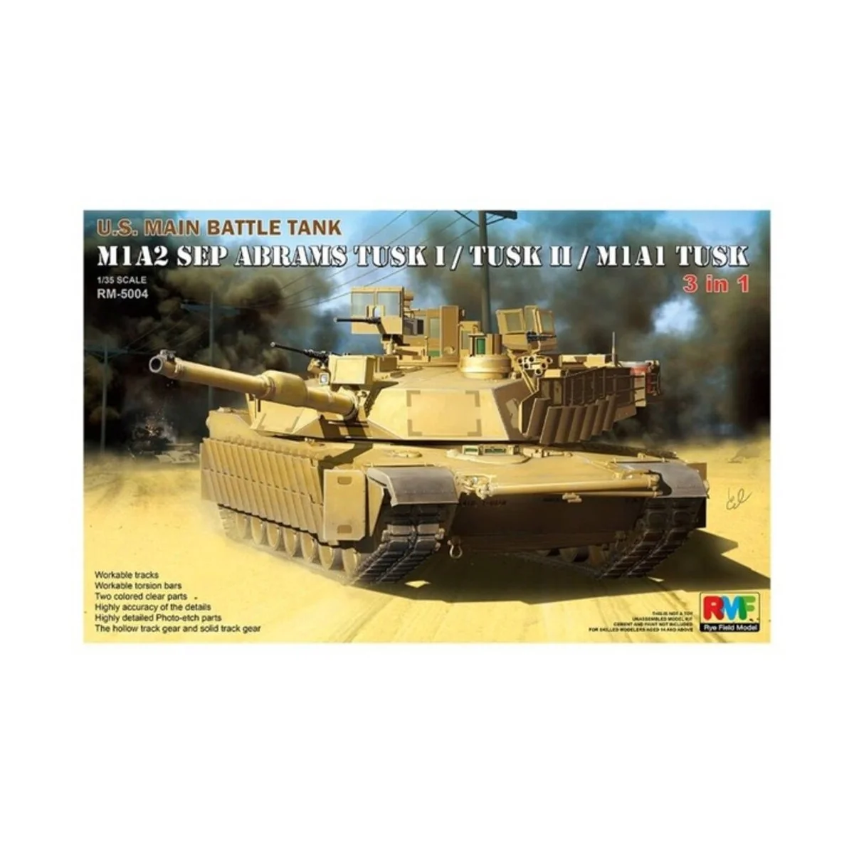 M1A2 SEP Abrams Tusk I/Tusk II/M1A1 Tusk - Rye Field Model 5004