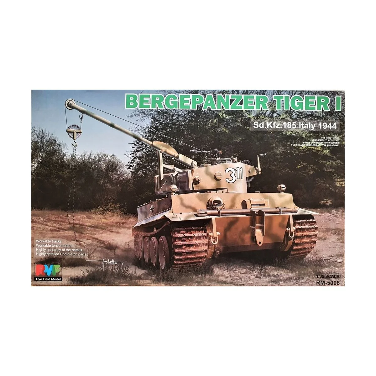 Bergepanzer Tiger I Sd.Kfz.185 Italy1944, 1/35 - Rye Field Model 5008