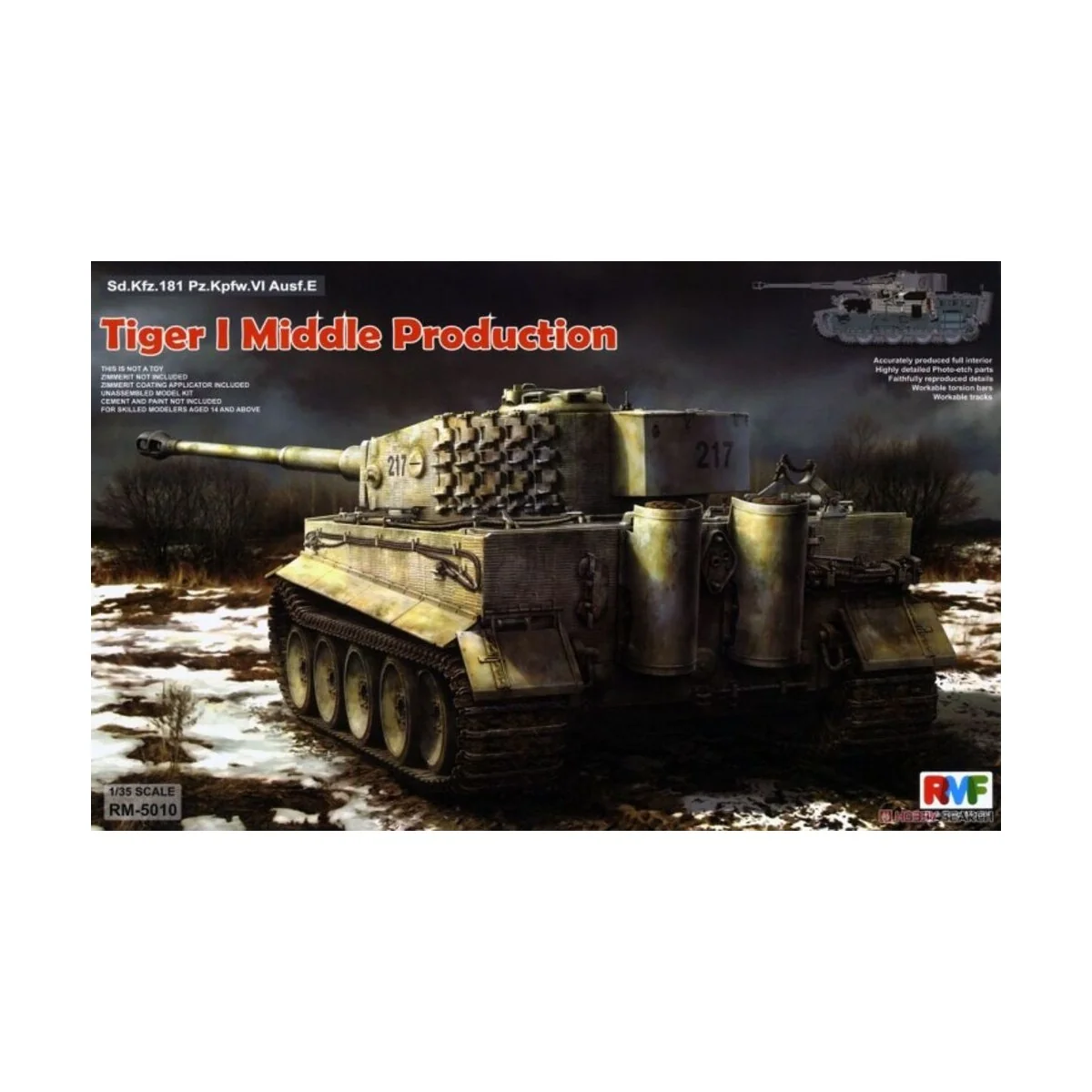 Tiger I Middle Production Full Interior, 1/35 - Rye Field Model 5010 Tiger I Middle Production Full Interior, 1/35 - Rye Field Model 5010