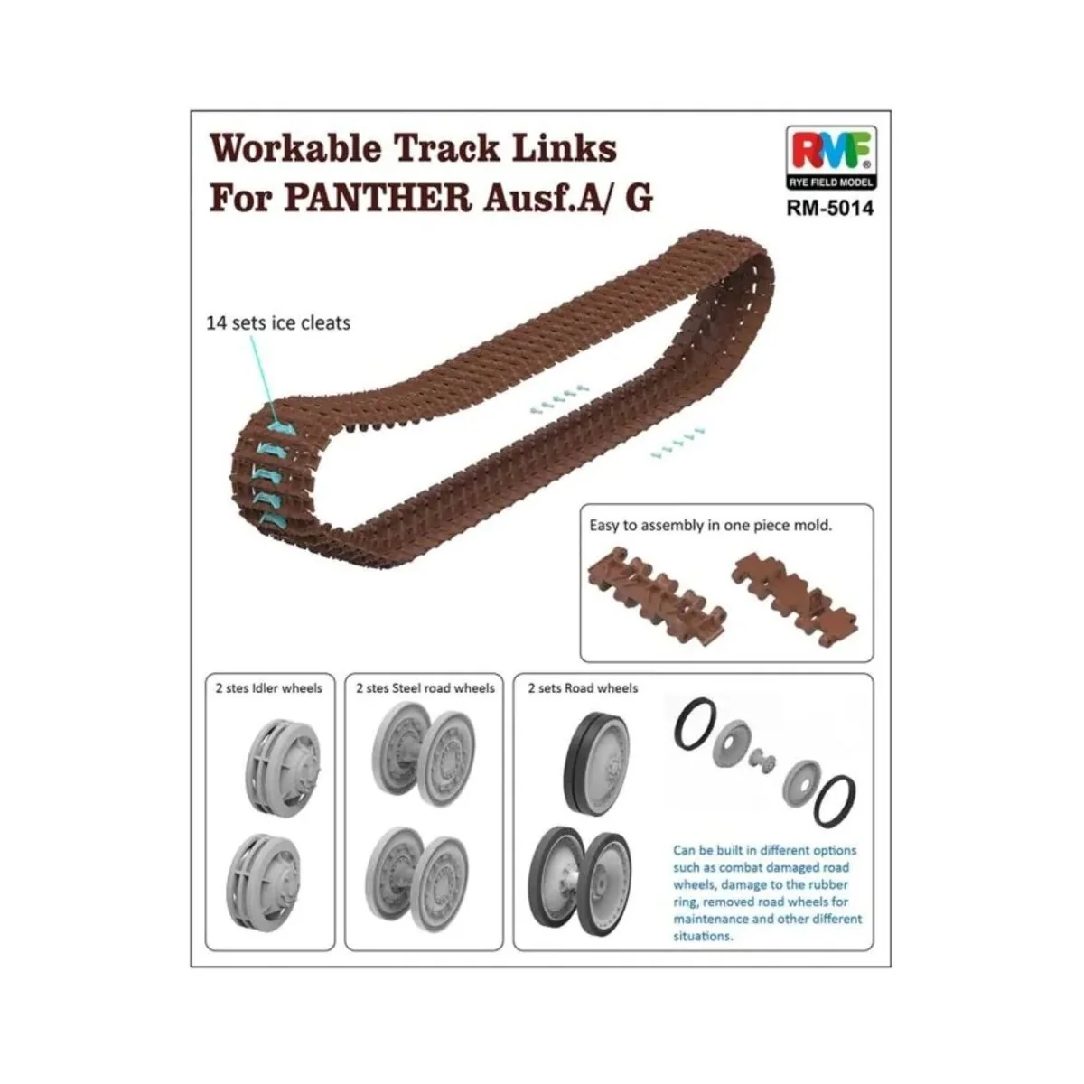 Workable Track Links for Panther A/G, 1/35 - Rye Field Model 5014