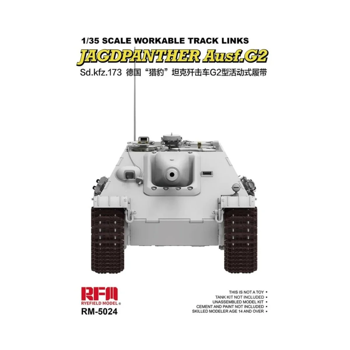 Workable Track Links for Jagdpanther, 1/35 - Rye Field Model 5024