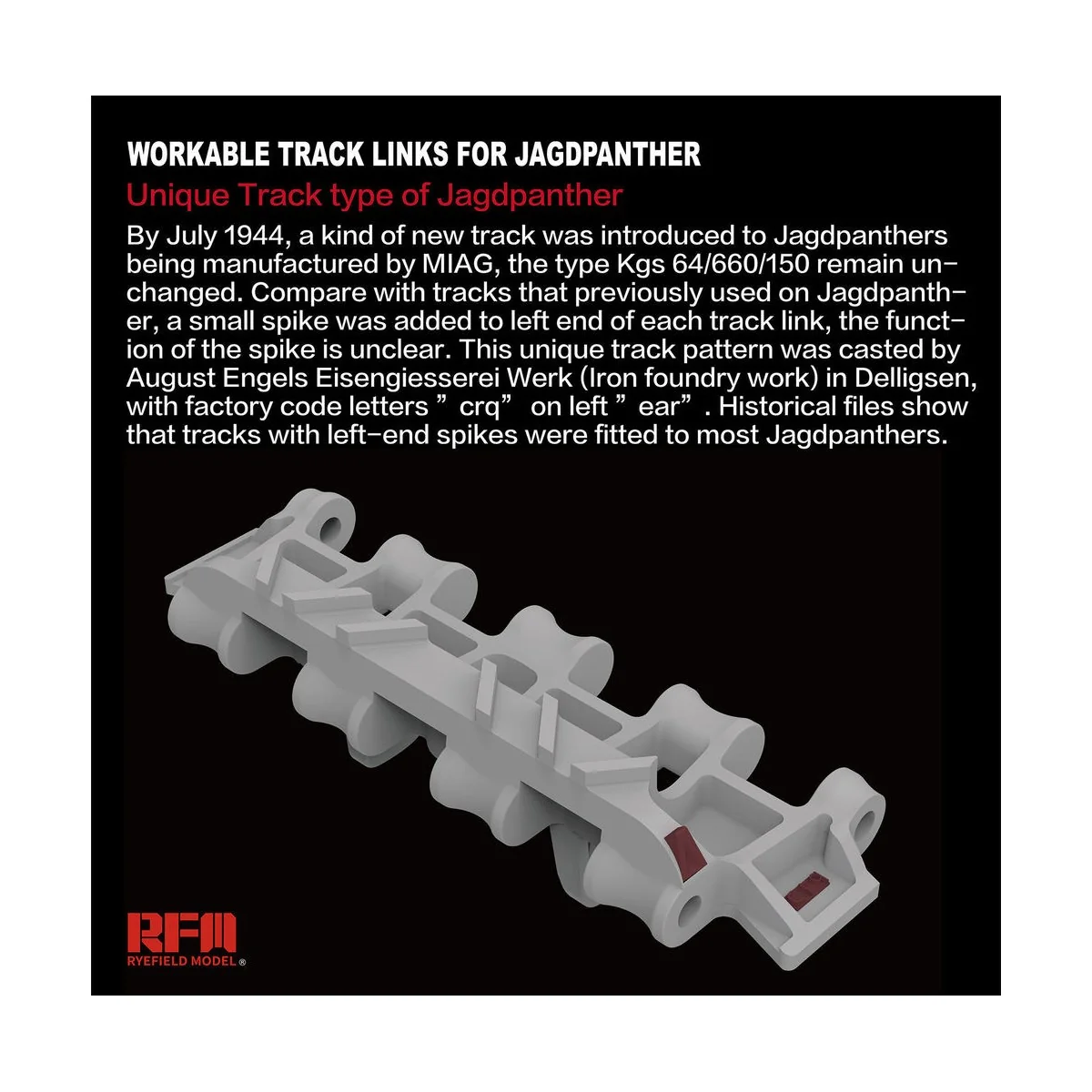 Workable Track Links for Jagdpanther - Rye Field Model 5024