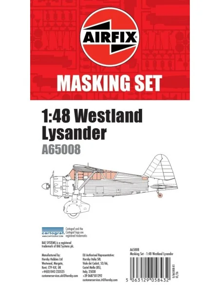 Masking Set - Westland Lysander, 1/48 - Airfix A65008