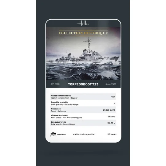 Torpedoboot T23 - Heller 81011