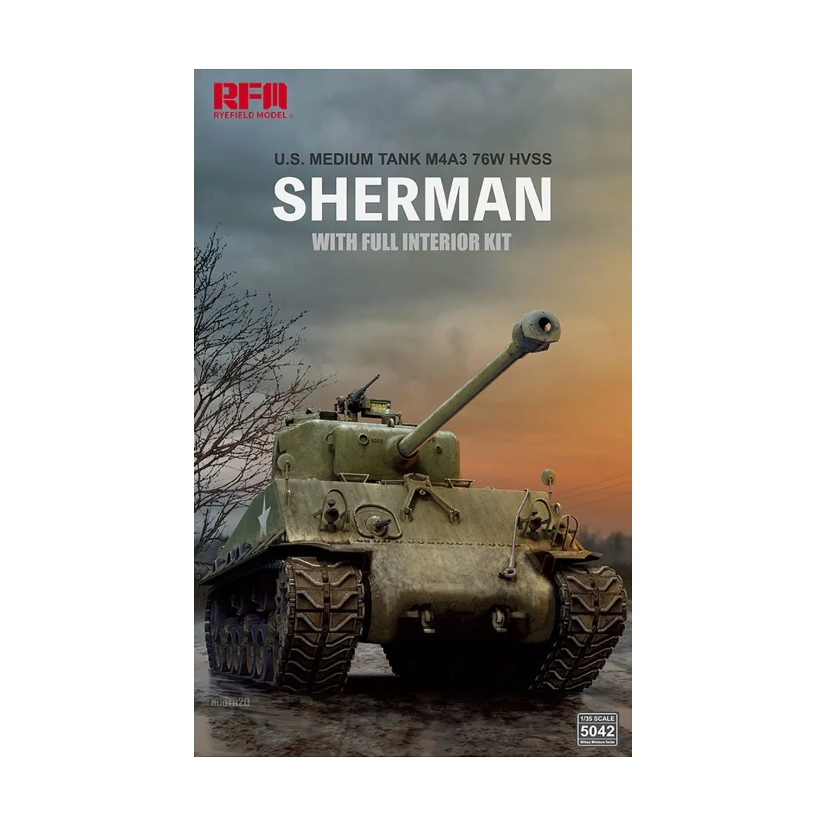 M4A3 76W HVSS Sherman w/full interior - Rye Field Model 5042