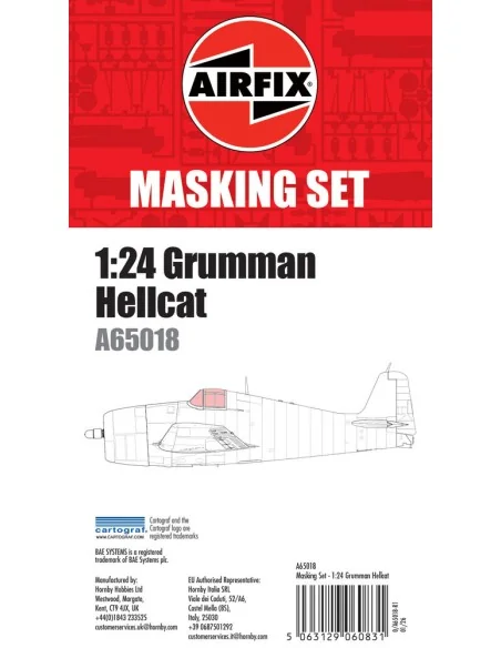 Masking Set - Gumman Hellcat, 1/24 - Airfix A65018