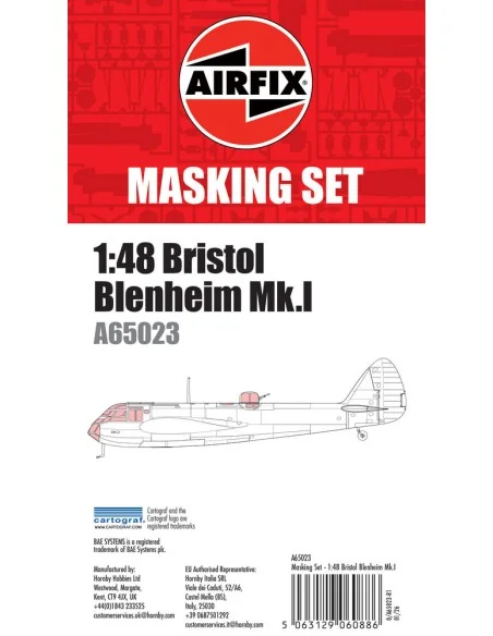 Masking Set - Bristol Blenheim Mk.I, 1/48 - Airfix A65023