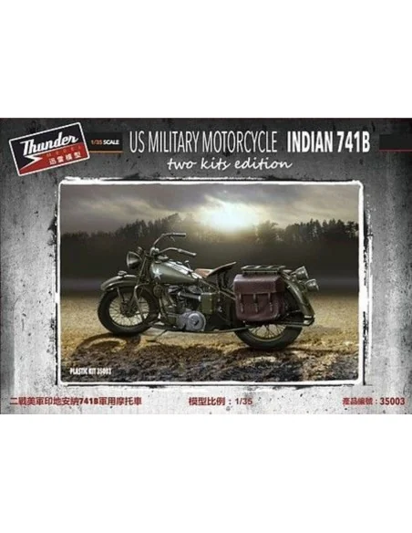US Military Motorcycle Indian 741B (Two kits in box), 1/35 - Thunde...