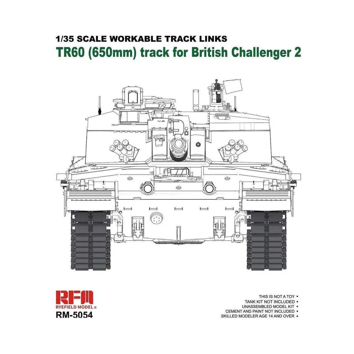 Workable track links for Challenger 2, 1/35 - Rye Field Model 5054