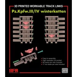Workable track links for Pz.III/IV winterketten (3D printed ), 1/35...
