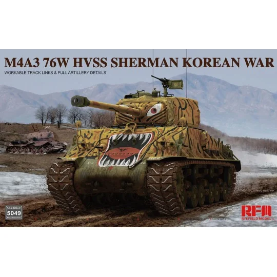 M4A3 76w hvss Sherman Korean war, 1/35 - Rye Field Model 5049 M4A3 76w hvss Sherman Korean war, 1/35 - Rye Field Model 5049