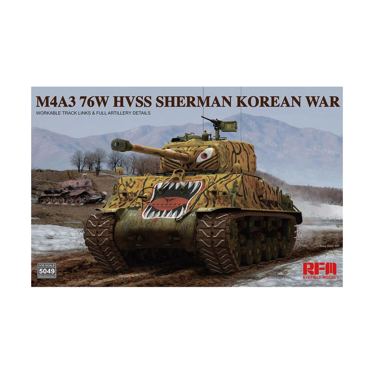 M4A3 76w hvss Sherman Korean war, 1/35 - Rye Field Model 5049 M4A3 76w hvss Sherman Korean war, 1/35 - Rye Field Model 5049