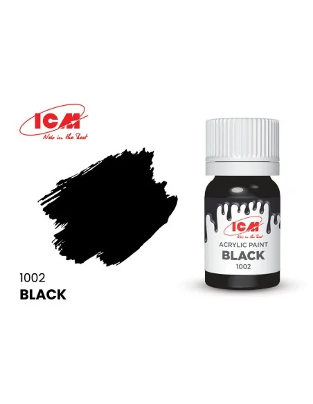 BASIC COLORS Black bottle 12 ml - ICM 1002