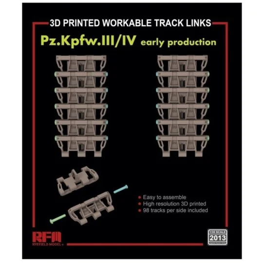 Workable track links for Pz. Kpfw. III /IV early production (3D pri...