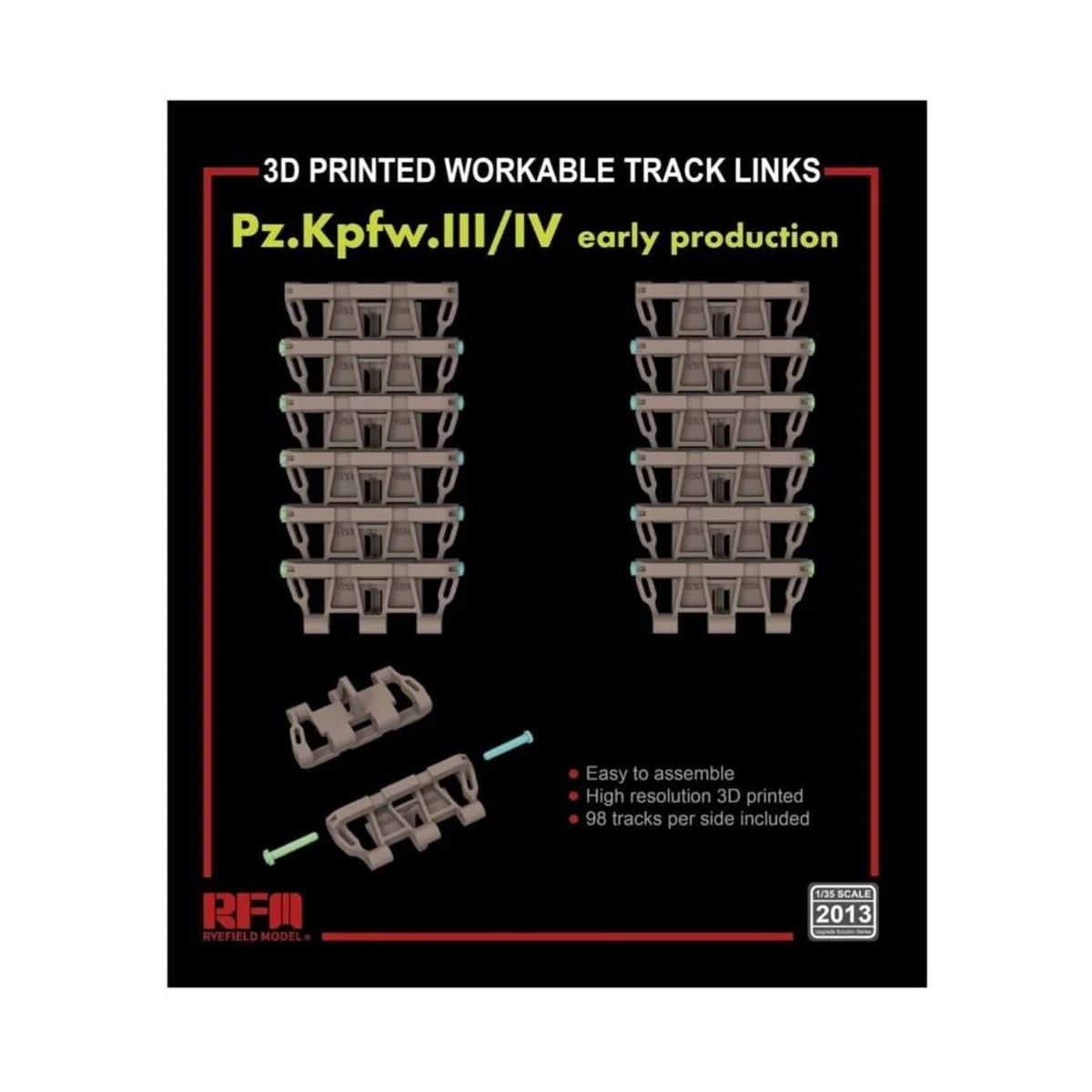 Workable track links for Pz. Kpfw. III /IV early production (3D pri...