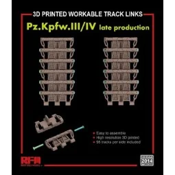 Workable track links for Pz. Kpfw. III /IV late production (3D prin...