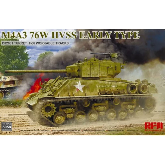 M4A3 76W HVSS Early type D82081 turret T-66 track, 1/35 - Rye Field... M4A3 76W HVSS Early type D82081 turret T-66 track, 1/35 - Rye Field...