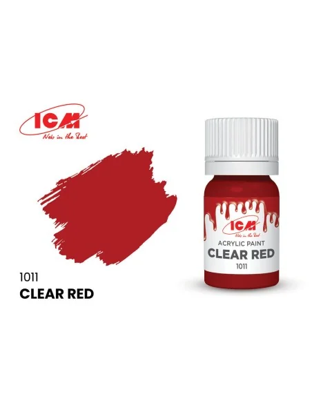 CLEAR COLORS Clear Red bottle 12 ml - ICM 1011