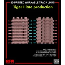 3D printed Workable track links for Tiger I late, 1/35 - Rye Field ...