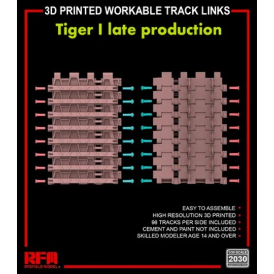 3D printed Workable track links for Tiger I late, 1/35 - Rye Field ...