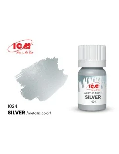 METALLIC COLORS Silver bottle 12 ml - ICM 1024